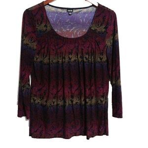 Rafaella Women’s Ombre Blouse Medium Multicolored Whimsy Goth Fairy Vintage